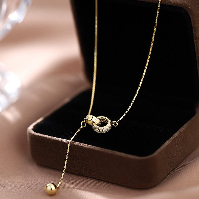 Gold-plated Double Ring Necklace