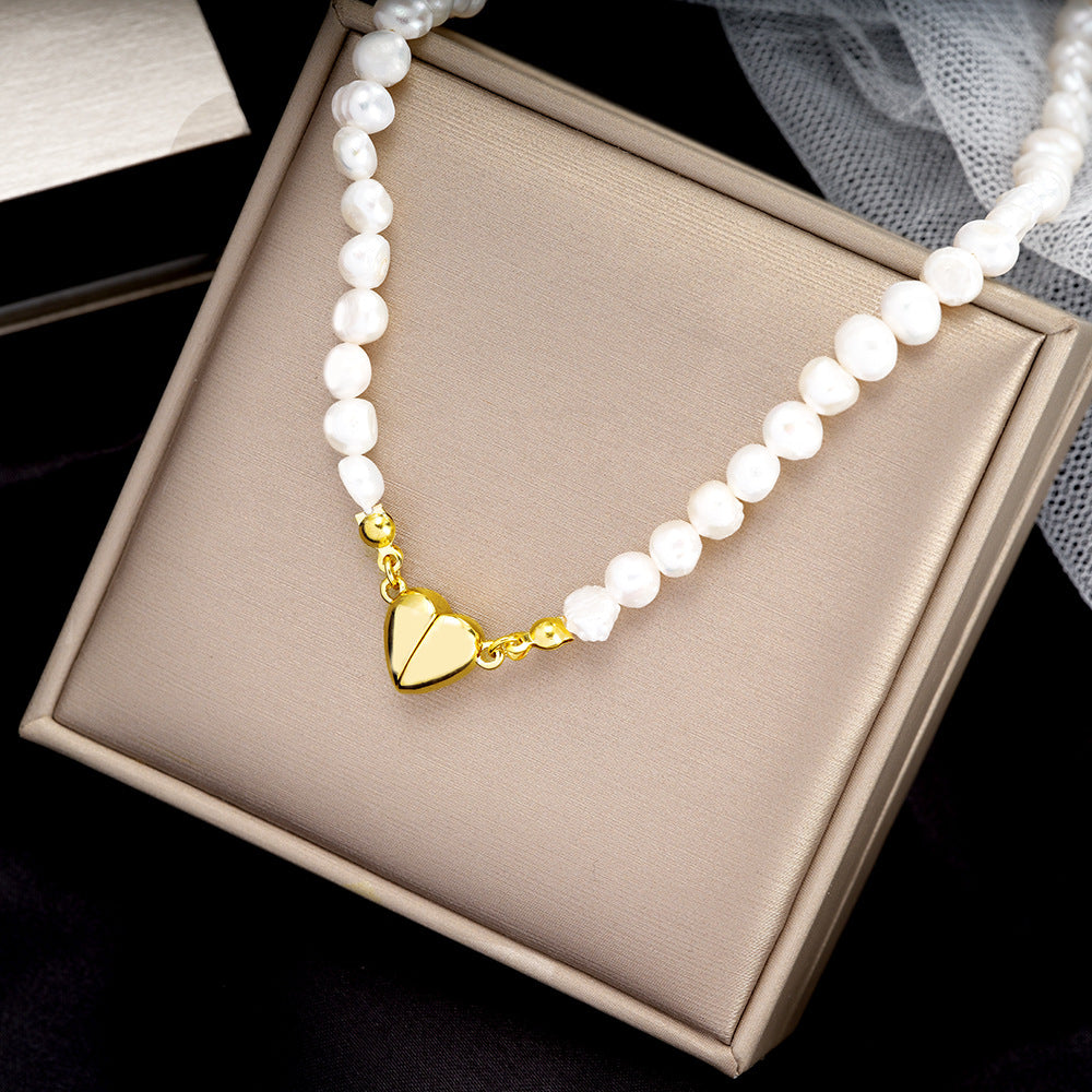 Heart Symphony Paired Pearl Necklace