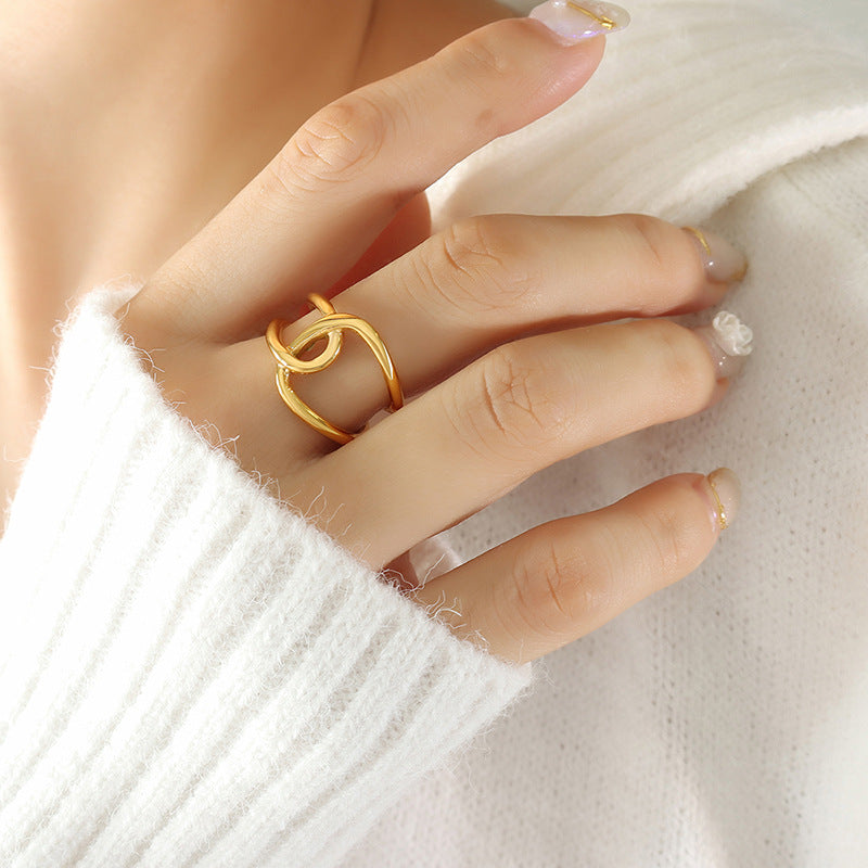 Alina Gold Button Ring
