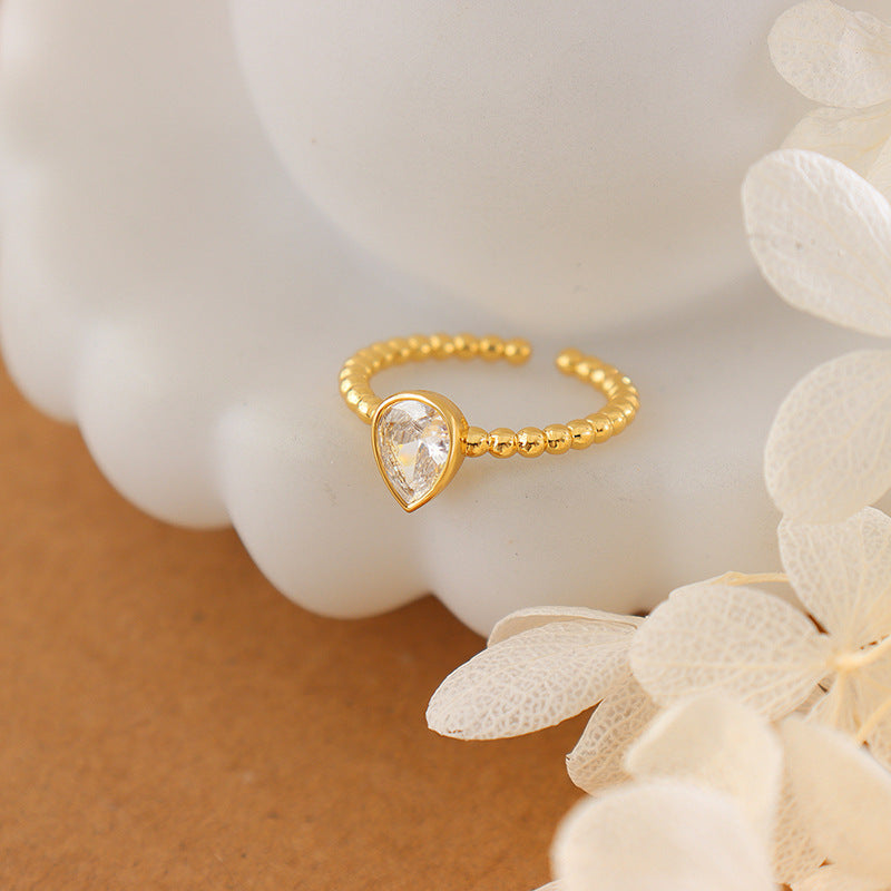 Serenity's Tear Cubic Zirconia Gold Ring