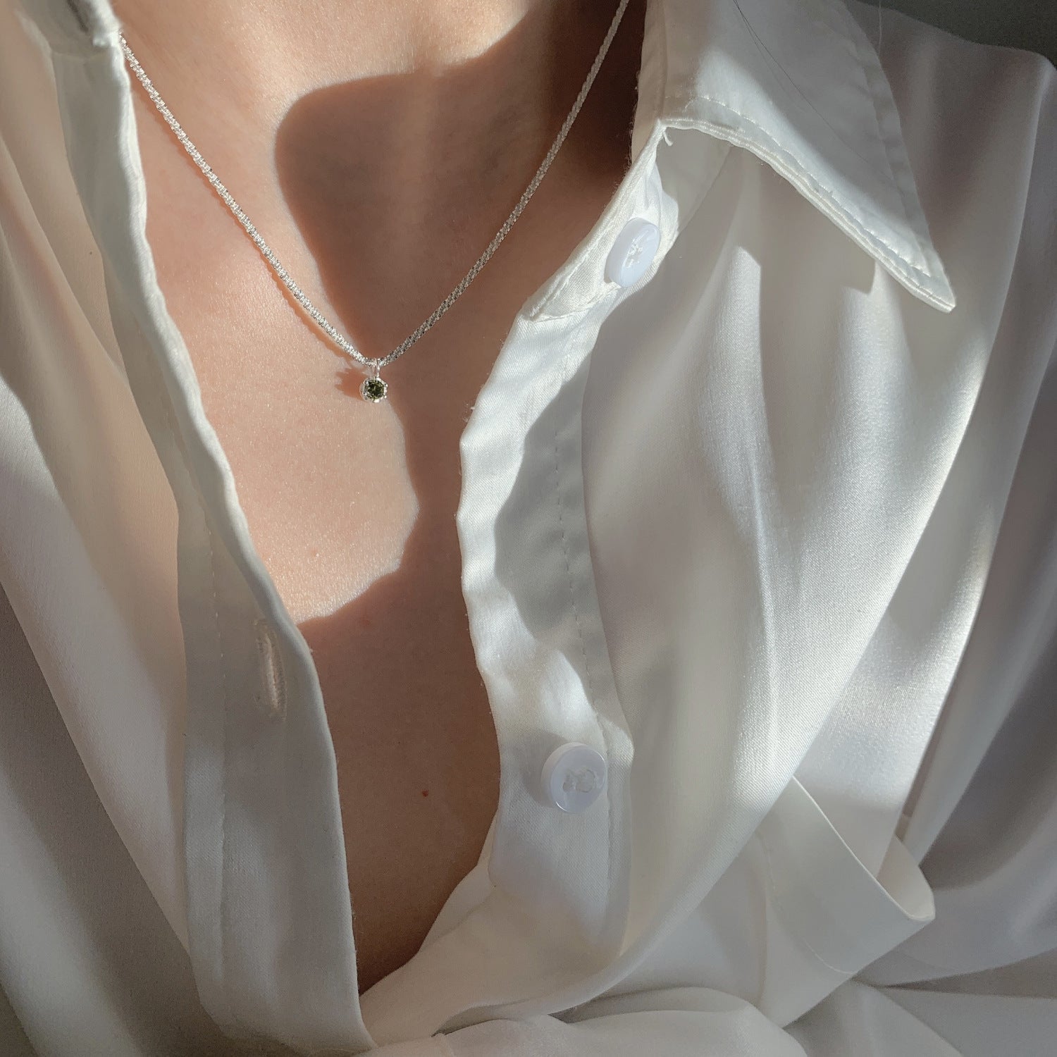 Viridia Silver Emerald Necklace