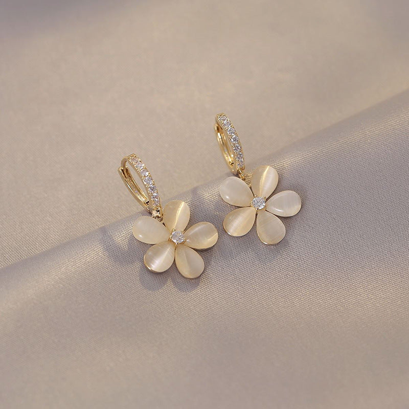Impeccable Flower Petal Opal Earrings