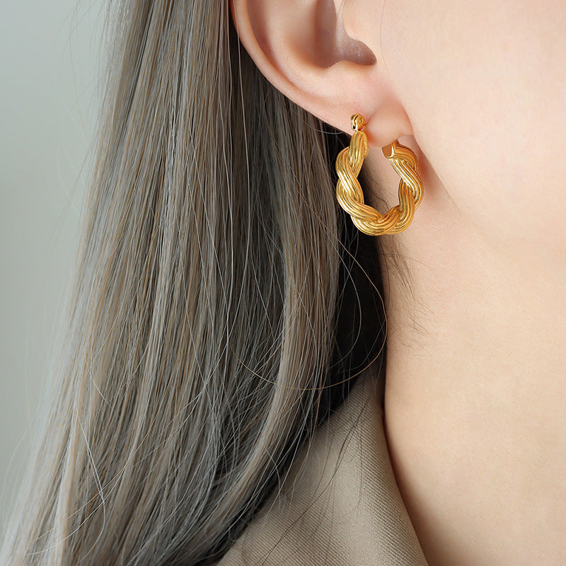 Zarra Gold Twist Earrings