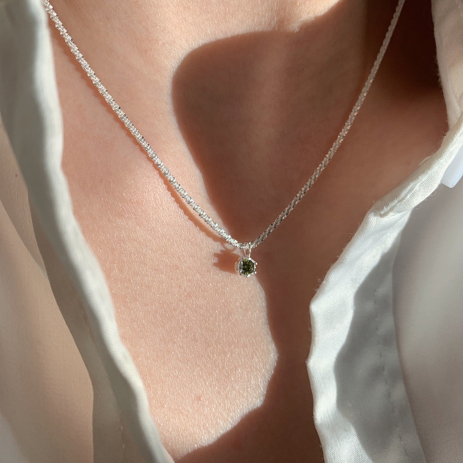 Viridia Silver Emerald Necklace